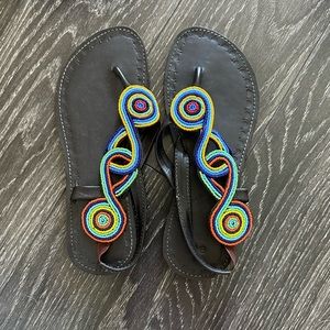 Beaded African sandals
